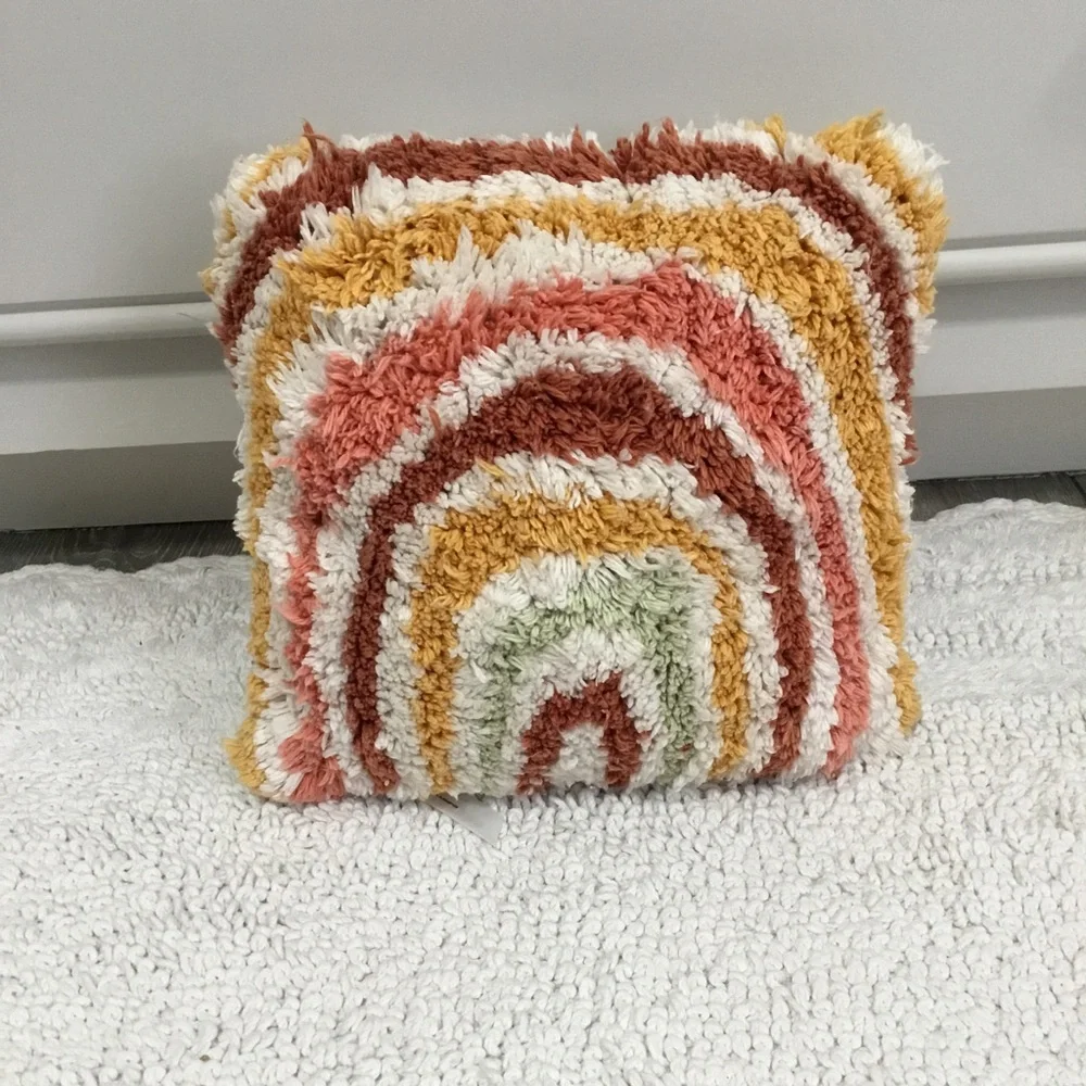 Urban Outfitters Small Tufted Rainbow Pillow